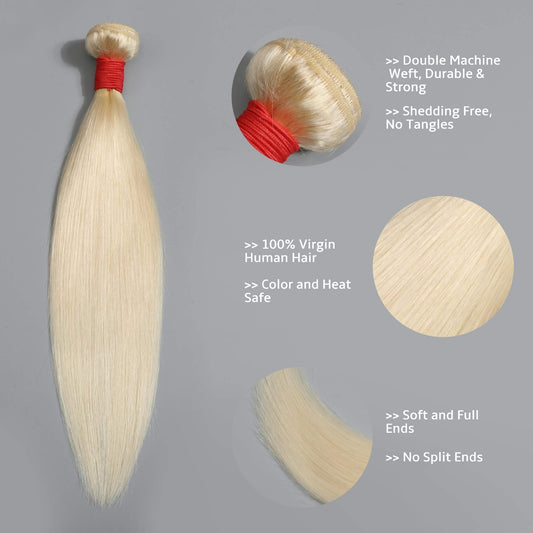 613 Cherry Silk Luxe Hair 3PSC Straight Hair Bundles