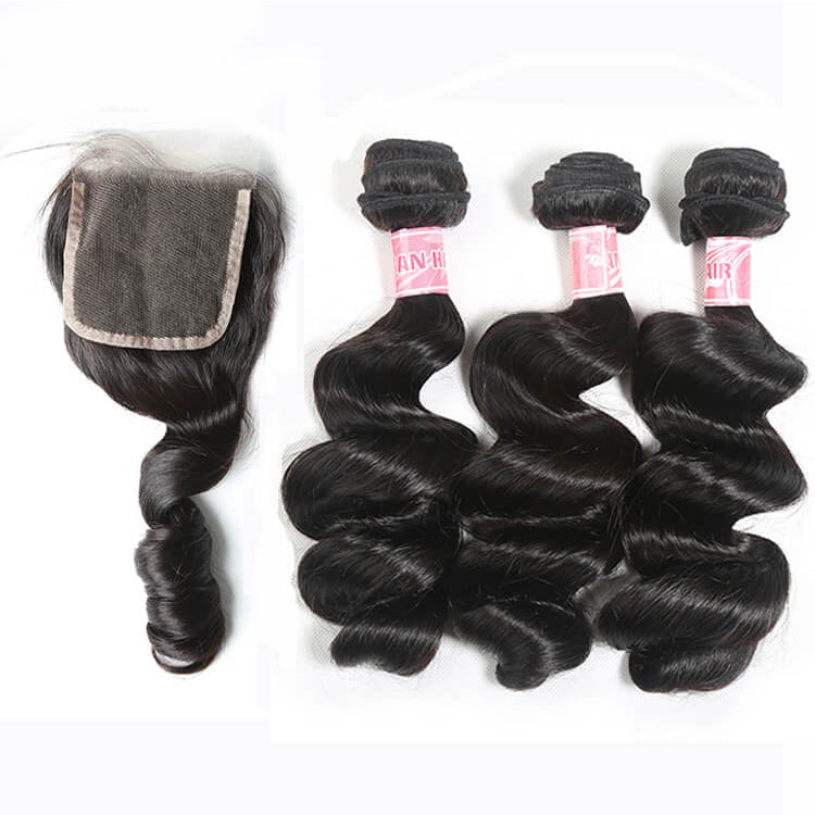 Cherry Soft Hair 3 Bundle With 4x4/5x5/6x6/7x7 Closure Loose Wave