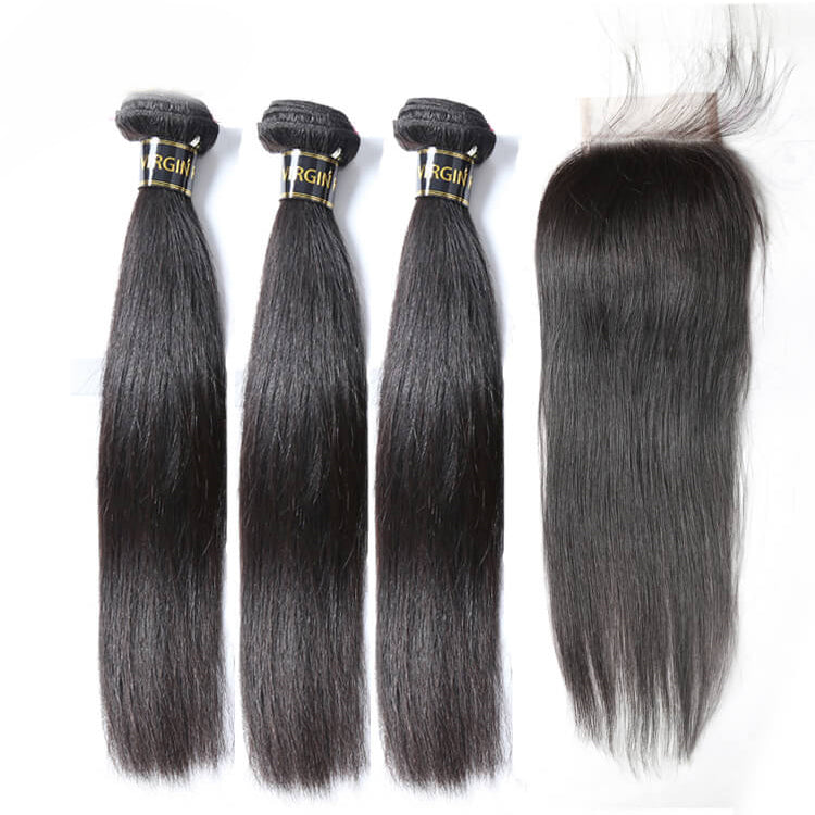 Cherry Silk Luxe Hair 3 Bundle With 4x4/5x5/6x6/7x7 Closure Straight Hair