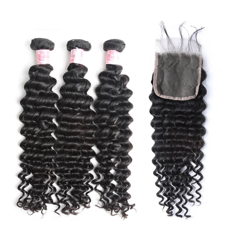 Cherry Soft Hair 3 Bundle With 4x4/5x5/6x6/7x7 Closure Deep Wave