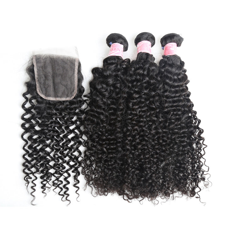 Cherry Soft Hair 3 Bundle With 4x4/5x5/6x6/7x7 Closure Curly