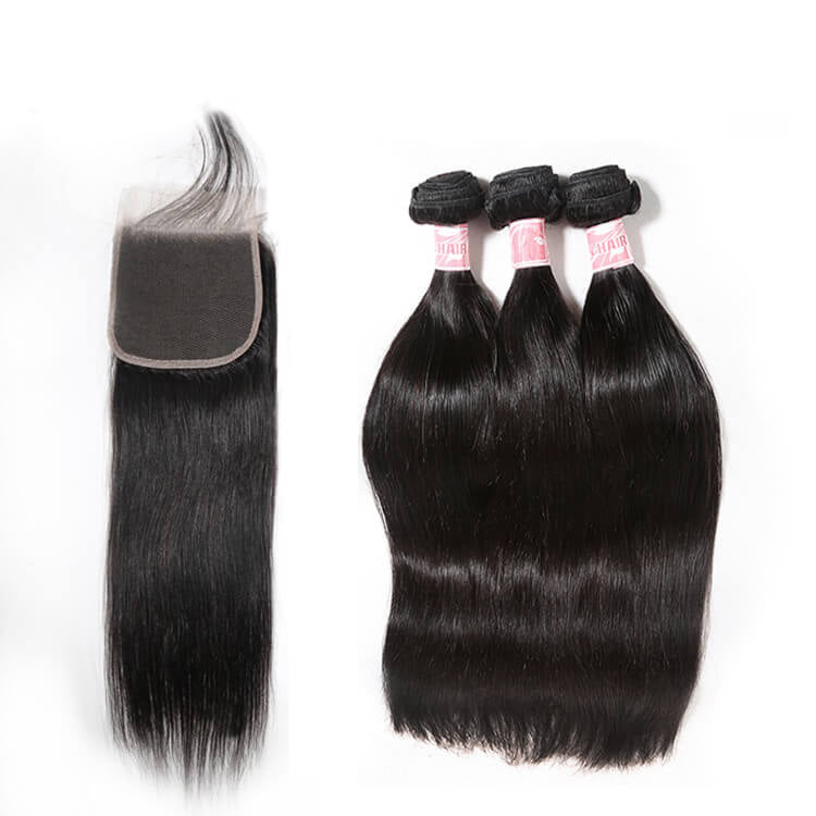 Cherry Soft Hair 3 Bundle With 4x4/5x5/6x6/7x7 Closure Straight Hair