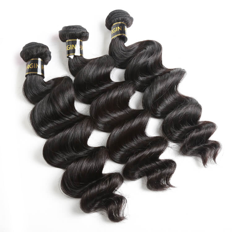 Cherry Silk Luxe Hair 3PSC Loose Wave Human Hair Bundles