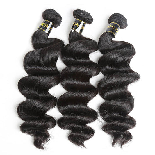 Cherry Silk Luxe Hair 3PSC Loose Wave Human Hair Bundles