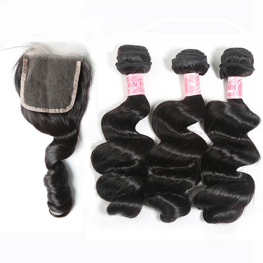 Cherry Soft Hair 3 Bundle With 4x4/5x5/6x6/7x7 Closure Loose Wave