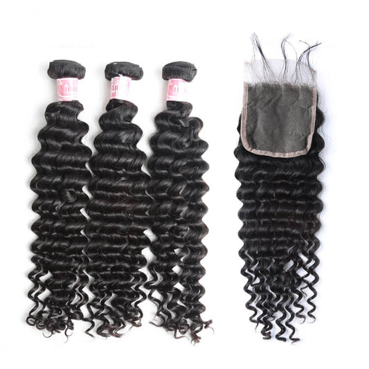 Cherry Soft Hair 3 Bundle With 4x4/5x5/6x6/7x7 Closure Deep Wave