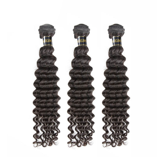 Cherry Silk Luxe Hair 3PSC Deep Wave Human Hair Bundles