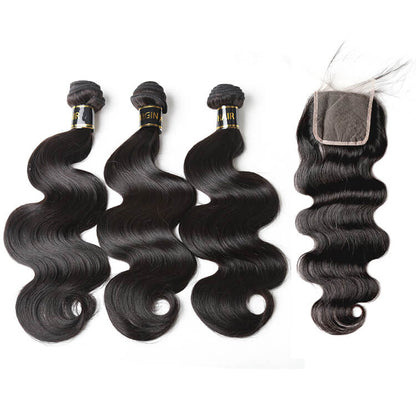 Cherry Silk Luxe Hair 3 Bundle With 4x4/5x5/6x6/7x7 Closure Body Wave